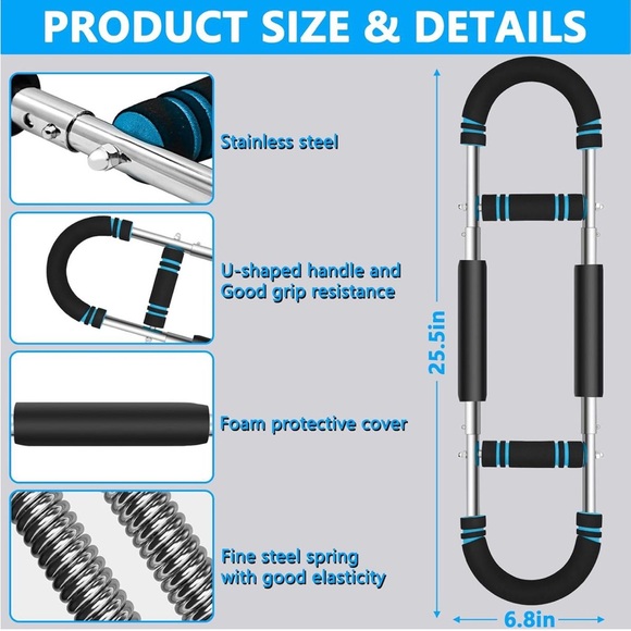 Adjustable Chest & Arm Trainer 66-110lb Portable Upper Body Equipment NEW - Picture 2 of 8